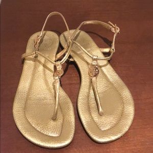 Tory Burch Gold Metallic Sz 7 Sandals EUC